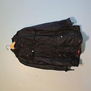 Intl Details Rain Jacket with Pockets and Gold Hardware